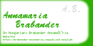 annamaria brabander business card